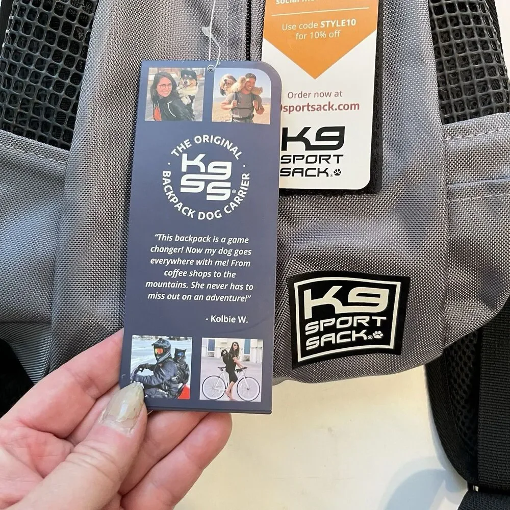 K9 Sport Sack Dog Carrier Adjustable Backpack Size XS Charcoal Grey